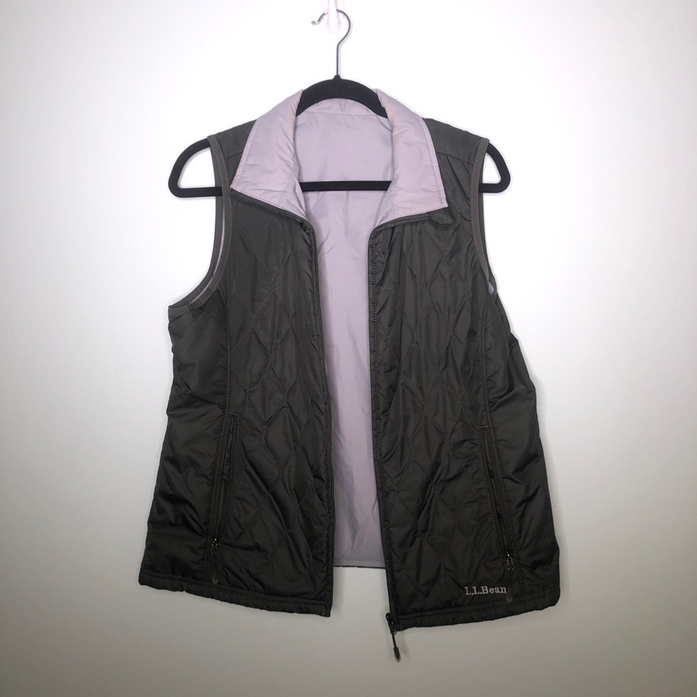 Gray Reversible L.L. Bean Puffer Vest